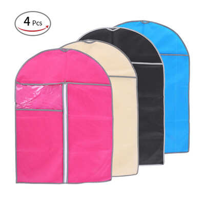

Esonmus 4pcs 60 120cm Non-Woven Dustproof Hanging Garment Bags Clothes Suit Organizers Covers with PVC Visible Window for Closet