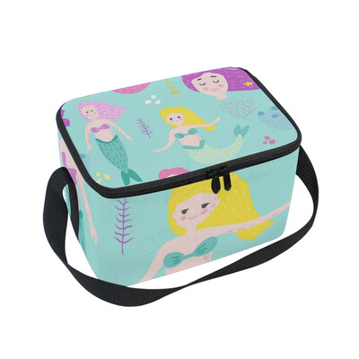 

ALAZA Lunch Box Insulated Mermaids Lunch Bag Large Cooler Tote Bagfor Men Women