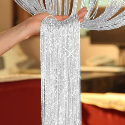 

Fashion 200cm100cm String Sparkle Curtains Fly Screen Fringe Tassel Curtain Room Divider Door Window Decor