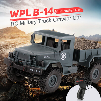 

WPL B-14 116 24GHz 4WD RC Crawler Off-road Military Truck Car with Headlight RTR