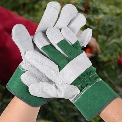 

2Pcs Mens Tough Leather Gardening Gloves Large Size Reinforced Rigger Gloves