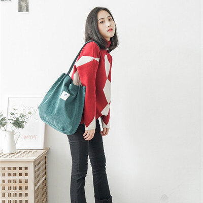 

Womens Girls High Capacity Foldable Corduroy Tote Bags Ladies Casual Shoulder Bag Students Reusable Durable Shopping Beach Bag
