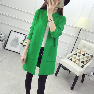 

Sweater women 2018 autumn&winter long knitted cardigan Korean hot style stand-up collar womens coat