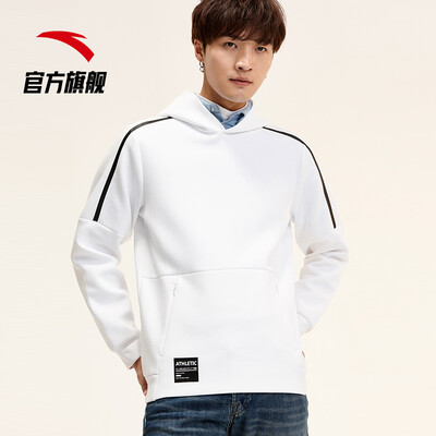 

Anta ANTA 95917717 Anta sweater mens official new sports&leisure multi-color hooded pullover sweater mens trend pure white 2XL male 185