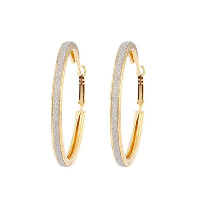 

1Pair Punk Dull Polish Earring Jewelry Big Round Circle Earrings Pendientes Gold Silver Plated Gift for Women Lady Silver