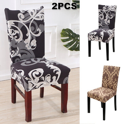 

2Pcs Chair Covers for Dining Room Elastic Stretch Removable Washable Chair Protective Covers Chair Slipcovers