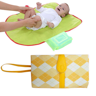 

Baby Portable Changing Pad Foldable Waterfroof Lightweight Wipeable Diaper Changing Mat Travel Station With Storage Pocket Khaki
