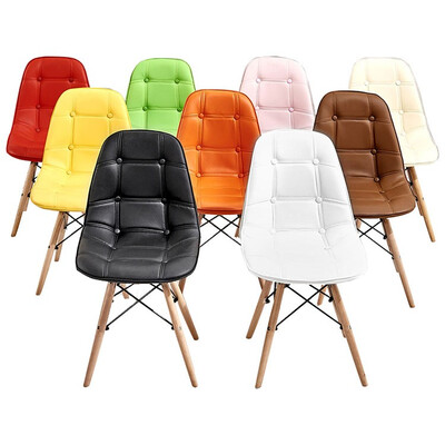 

Low price&modern PU leather dining chair with wood legs