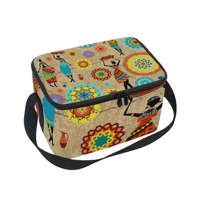 

ALAZA Insulated Lunch Box Colorful Arabesques Lunch Bag for Men Women Portable Tote Bag Cooler Bag