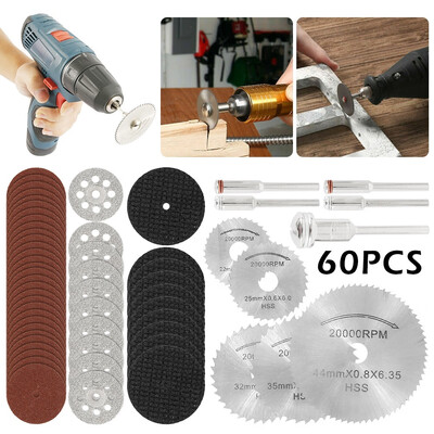 

60Pcs Rotary Tool Cutting Wheel Kit Diamond Cutting Wheel Cutting Disc&Mini Circular Saw Blade