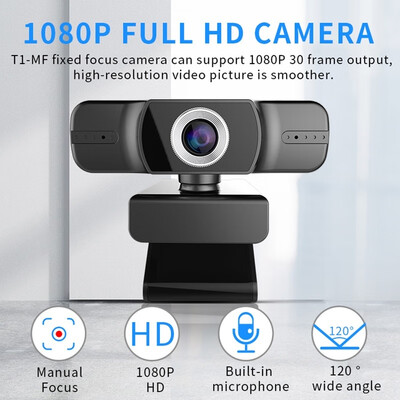 

T1-MF HD 1080P Computer Camera 360° Dual Microphone USB Driver-free Camera For Video Conference Computer Live Broadcast OTG