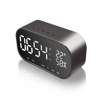 

Multifunction LED Livingroom Alarm Clock Portable BT Wireless Mini Subwoofer Speaker with Mirror Function