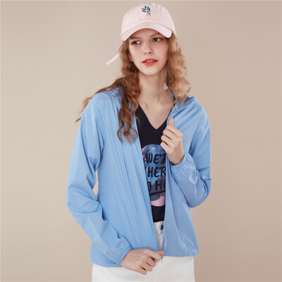 

Giordano Womens windbreaker hooded skin windbreaker jacket 05379007 28 Bei Ya rain blue large size 16584A