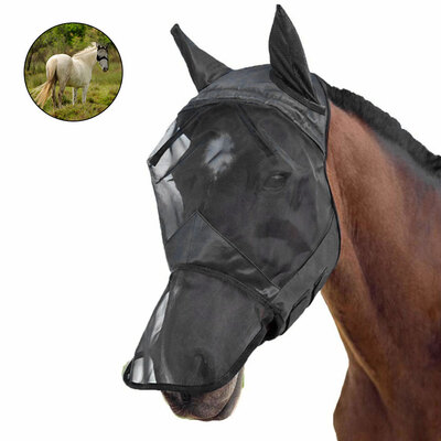 

Willstar Shires Deluxe Full Face With Ears & Nose Mesh Fly Mask UV Sun Protection