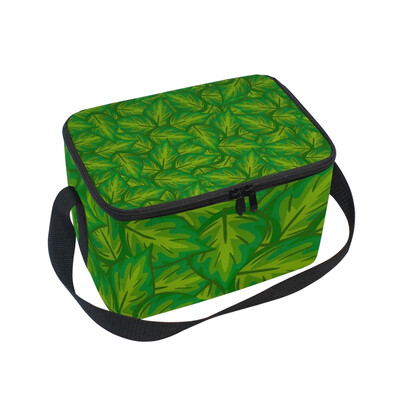 

ALAZA Lunch Box Insulated Lunch Bag Large Cooler Tote Bag Green Florish Leaf for Men Women Girls Boys