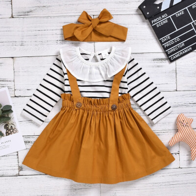 

70-100CM Baby Girls Back Skirt Set Children Girls Long Sleeve Back Skirt Set