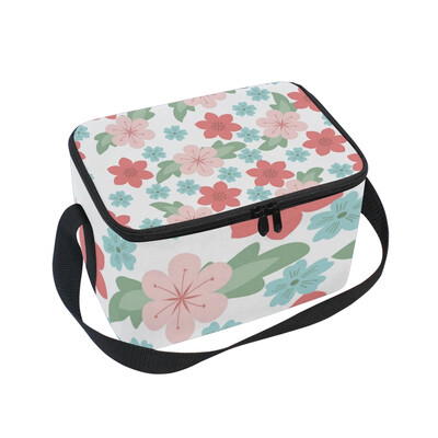 

ALAZA Insulated Lunch Box Floral Pattern Lunch Bag for Men Women Portable Tote Bag Cooler Bag