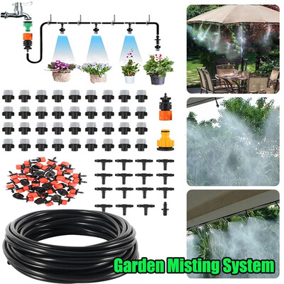 

1015M SET Garden Patio Misting Cooling System Water Automatic Mist Nozzle for Garden Yard Outdoor