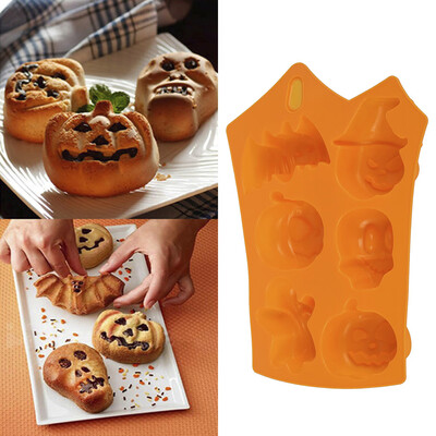 

Willstar Halloween Pumpkin Ghost Face Bat Skull CupCake Decorate Icing Chocolate Mould