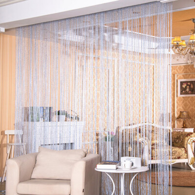 

Fashion 200cm100cm String Sparkle Curtains Fly Screen Fringe Tassel Curtain Room Divider Door Window Decor