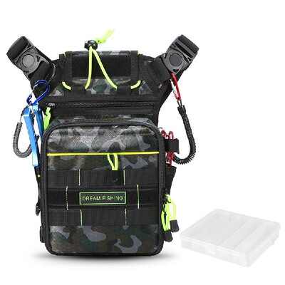 

Outdoor Multifunctioanl Fishing Tackle Bag Chest Pack Thigh Bag with Utility Case Box