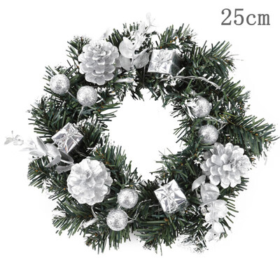 

40cm LED Christmas Wreath With Artificial Pine Cones Berries And Flowers Holiday Front Door Hanging Decoration Couronne Noel