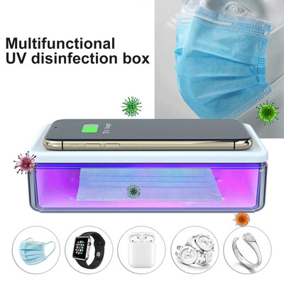 

Multifunctional wireless charger ultraviolet cell phone sterilization box UV-C mask sterilizer tableware