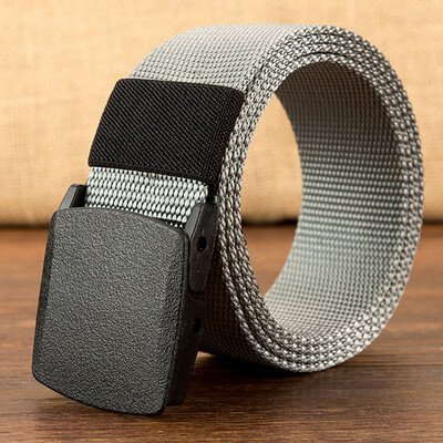 

Canvas Belt for Men Outdoor Leisure Nylon Plastic Button Canvas Belt Knitted Trousers Belt