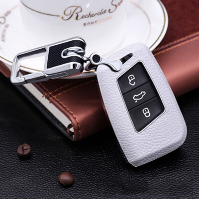 

Top Layer Leather Car Key Case Car Key Cover Shell Car Keychain For Volkswagen New Magotan19 CCGolf 6Golf 7TiguanTouran