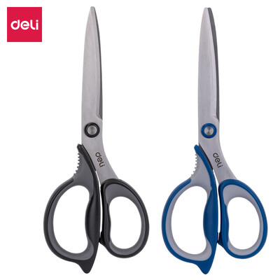 

Deli deli 170mm medium office household scissors curved scissors labor saving scissors blue 77759
