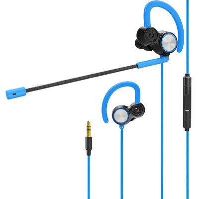 

V6 35mm Gaming Headset In Ear Dynamic Dual Driver Earphone Stereo Music Headphone Noise Isolating with Detachable Microphone for