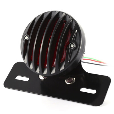 

Motorcycle Ribbed Round Tail Brake Light for Custom Harley Bobber Chopper
