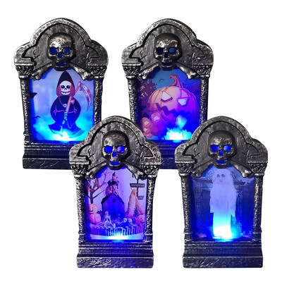 

Willstar 4PCS Tombstone Light Halloween Flameless Candles LED Tea Lights for Halloween Decorations