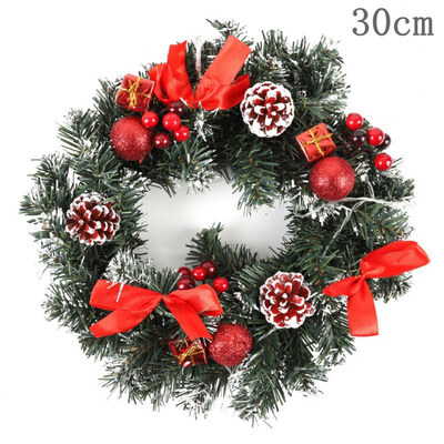 

40cm LED Christmas Wreath With Artificial Pine Cones Berries And Flowers Holiday Front Door Hanging Decoration Couronne Noel