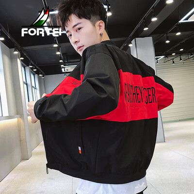 

FORTEI jacket mens jacket 2019 spring new fashion casual youth Slim baseball uniform stand collar jacket mens shirt 9057 b