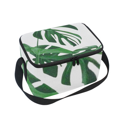 

ALAZA Lunch Box Insulated Green Plants Lunch Bag Large Cooler Tote Bagfor Men Women