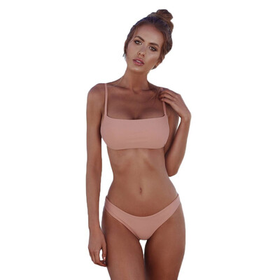 

Solid Color Tight Sexy Swimsuit Split Ladies Swimwear Swimwear Bathing Bikini