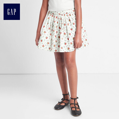 

GAP flagship store girls cotton flannel flower pattern wide swing skirt 920960 white print S