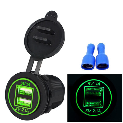 

Dual usb charger socket globaltop 5V 31A adapter power outlet 12V 24V motorcycle car