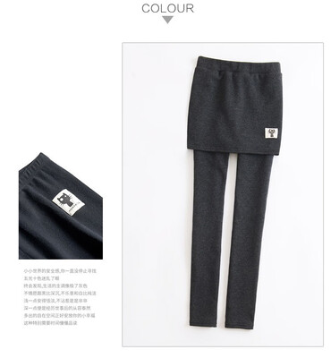 

Korean version autumn&winter new fake two leggings for women plus pile thickening outer wear show thin size bag hip skirt