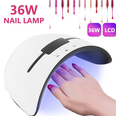 

36W Led Smart Sensor UV Sunlight Nail Dryer Lamp Gel Polish Curing Timing Manicure Machine USB Cable 3 Timers