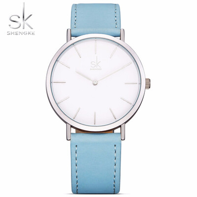 

Shengke Brand Fashion Ladies Watches Elegant Female Quartz Watch Women Thin Leather Strap Watch Montre Femme Marble Dial SK 2019