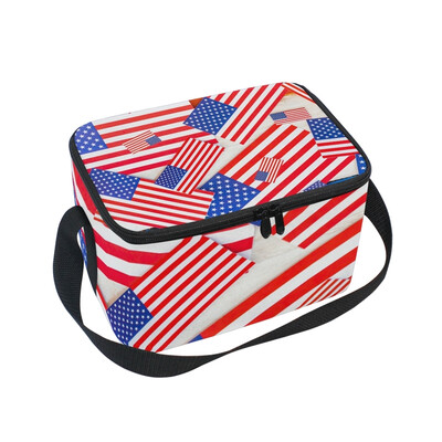 

ALAZA Lunch Box Insulated Flag Pattern Lunch Bag Large Cooler Tote Bagfor Men Women