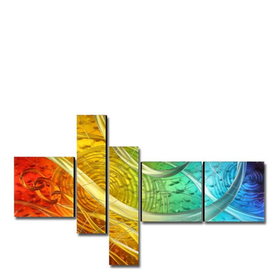 

Tooarts Original Abstract Wall Art The Light of the Life 5-Panels Hanging Contemporary Wall Decoration for Home Living Room 69"x39