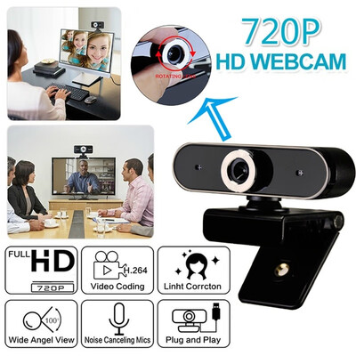 

Webcam HD Video Chat Usb Recording Camera with HD Microphone with Microphone for PC Computer