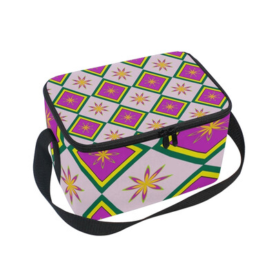 

ALAZA Insulated Lunch Box Diamond Flower Lunch Bag for Men Women Portable Tote Bag Cooler Bag