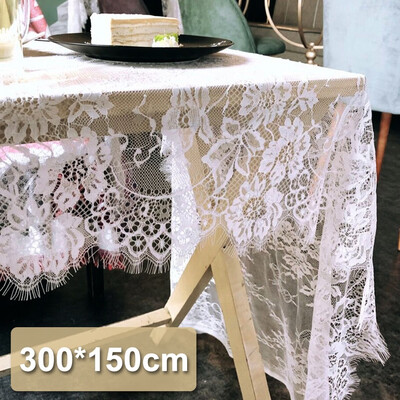 

150x300cm White Vintage Lace Tablecloth Wedding Arch Party Hotel Home Decor