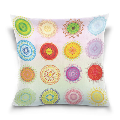

ALAZA 16 X 16 inch Pillow Case Decorative Cushion Cover Colorful Ornaments Pattern Pillowcase
