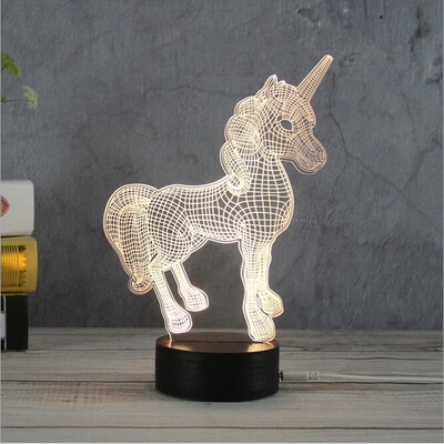 

3D Unicorn Night Lights Creative Acrylic 3D LED Light Table Lamp Decotation Ligts for Homekids Roomgift