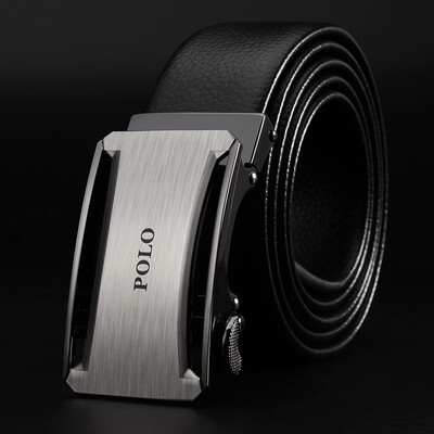 

POLO mens belt suede leather belt mens business casual automatic buckle belt 011311 black